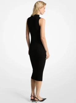 Vestido midi com meia-gola canelado | Michael Kors [PT]