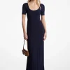 Vestido midi de malha elástica canelada | Michael Kors [PT]