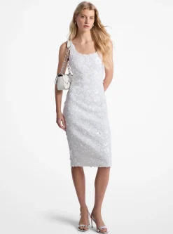 Vestido midi em neopreno adornado com florais | Michael Kors [PT]