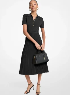 Vestido midi polo em malha canelada elástica | Michael Kors [PT]