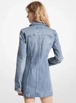 Vestido mini com atacadores em ganga elástica | Michael Kors [PT]