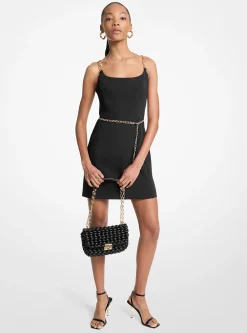 Vestido mini com corpete e cinto e alças de corrente | Michael Kors [PT]