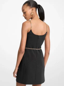 Vestido mini com corpete e cinto e alças de corrente | Michael Kors [PT]