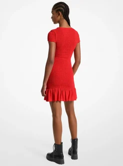 Vestido mini em georgette franzido | Michael Kors [PT]