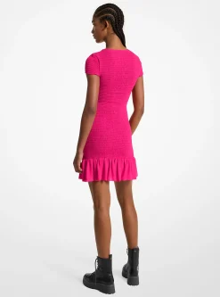 Vestido mini em georgette franzido | Michael Kors [PT]