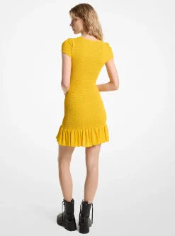 Vestido mini em georgette franzido | Michael Kors [PT]