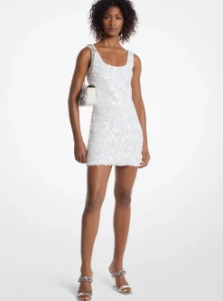 Vestido mini em neopreno elástico com lantejoulas florais | Michael Kors [PT]