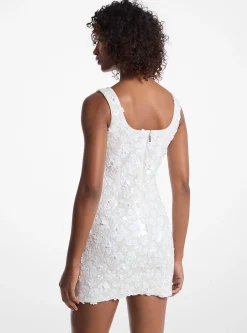 Vestido mini em neopreno elástico com lantejoulas florais | Michael Kors [PT]