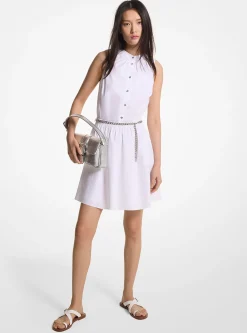 Vestido mini em popelina de algodão orgânico elástico | Michael Kors [PT]