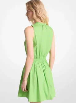 Vestido mini em popelina de algodão orgânico elástico | Michael Kors [PT]