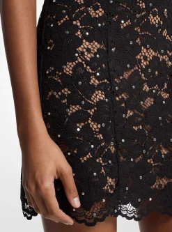 Vestido mini em renda floral com tachas | Michael Kors [PT]