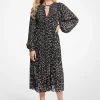 Vestido plissado em Georgette com estampado animal | Michael Kors [PT]