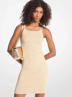 Vestido sem mangas em malha metalizada às riscas | Michael Kors [PT]