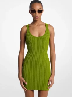 Vestido sem mangas em viscose elástica canelada | Michael Kors [PT]