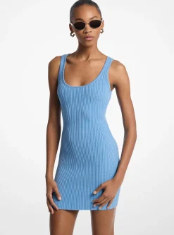 Vestido sem mangas em viscose elástica canelada | Michael Kors [PT]