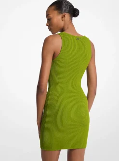 Vestido sem mangas em viscose elástica canelada | Michael Kors [PT]