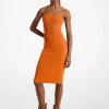Vestido sem mangas midi em malha elástica canelada | Michael Kors [PT]