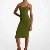 Vestido sem mangas midi em malha elástica canelada | Michael Kors [PT]