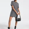 Vestido t-shirt em algodão às riscas | Michael Kors [PT]